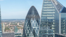 Swiss Re's UK headquarters are located within the Gherkin (pictured)